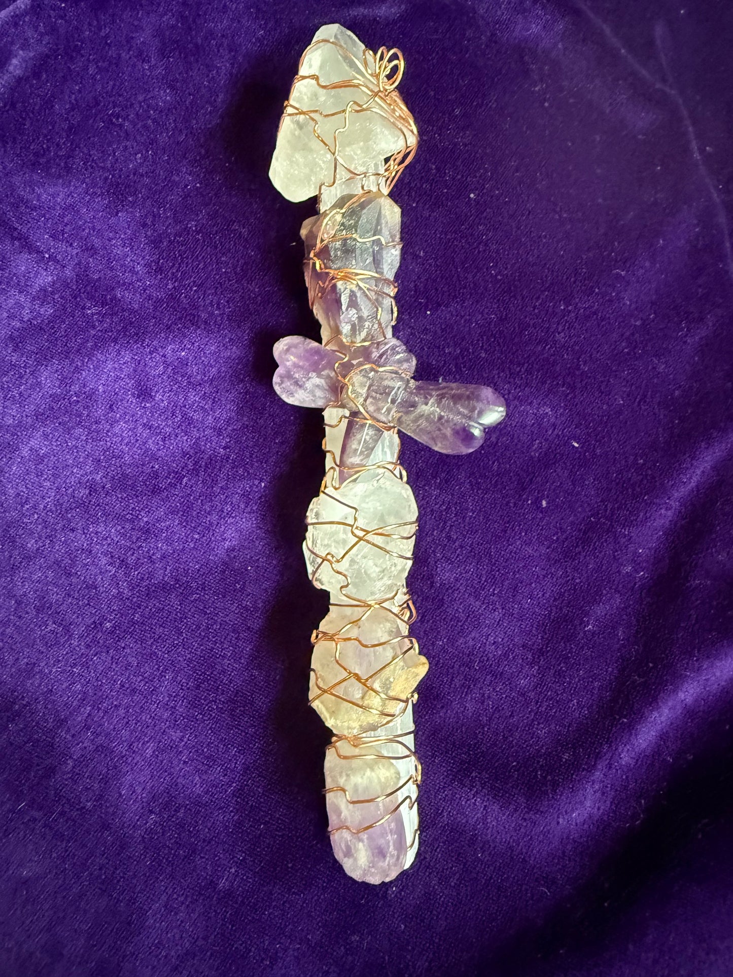 Selenite Wand (amethyst dragonfly)